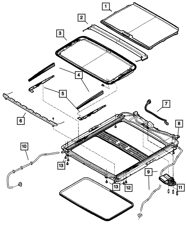 5137556AA - Body Sheet Metal Except Doors: Sunroof Wiring for Mopar Image image