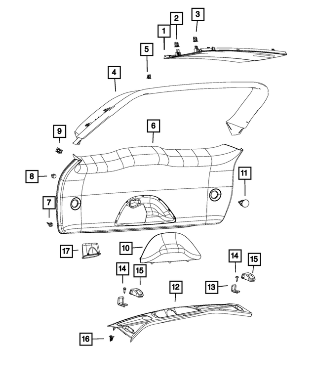 5VP20LU5AA - Interior Trim: Rear Header Molding for Mopar Image