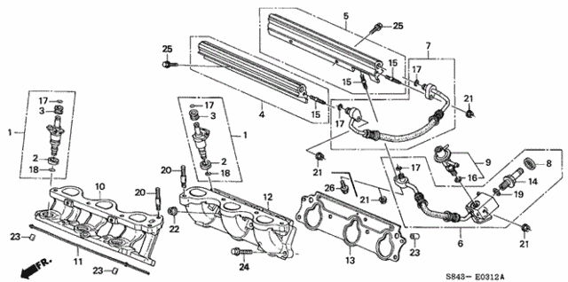 Fuel Injector (V6) (3) for 2001 Honda Accord #0