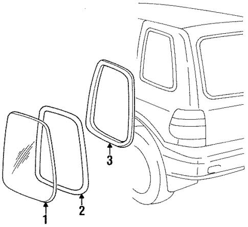 Glass & Hardware for 1995 Kia Sportage #0