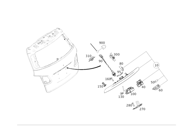 246740129364 - Rear-End Door: Handle Strip for Mercedes-Benz: B Electric Drive, B250e Image image