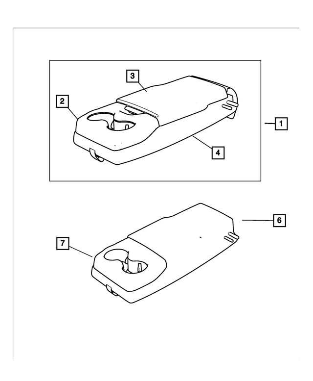 5ZC54DX9AA - Interior Trim: Rear Seat Center Armrest for Mopar Image