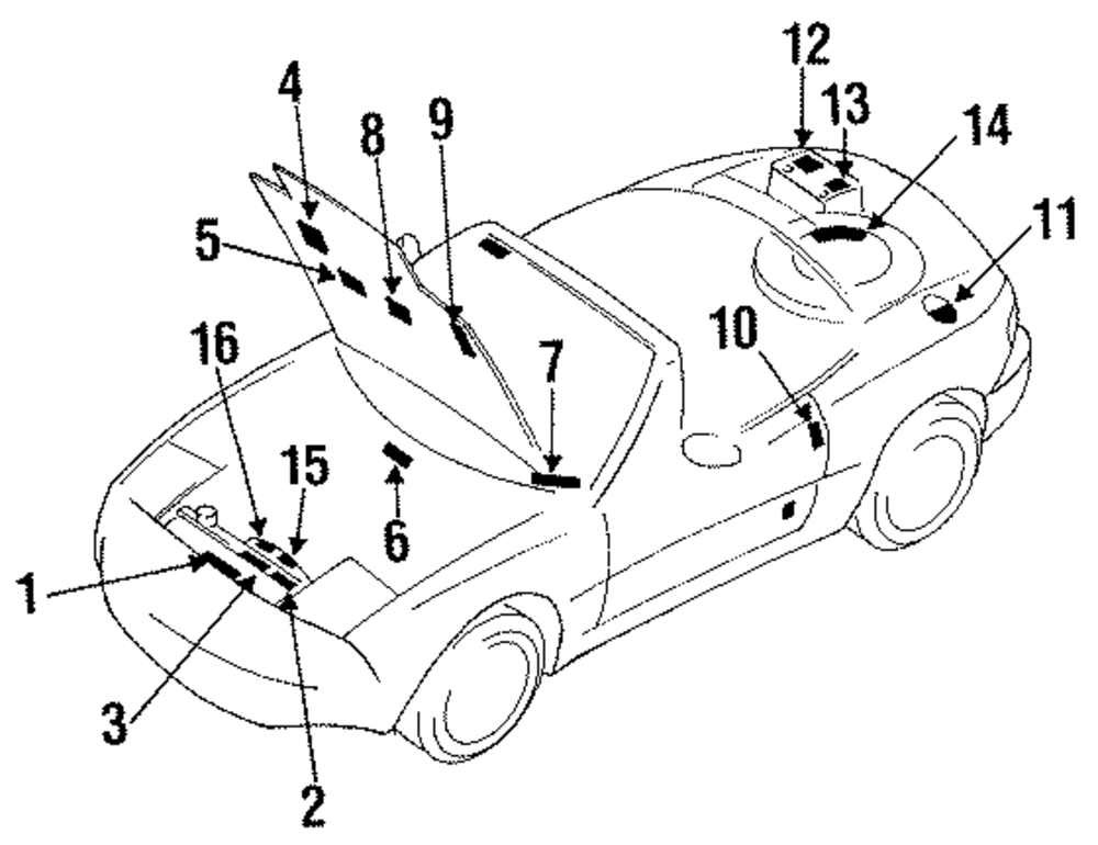 E508-15-031 - Info Label - 1990-1997 Mazda Miata | Mazda Swag