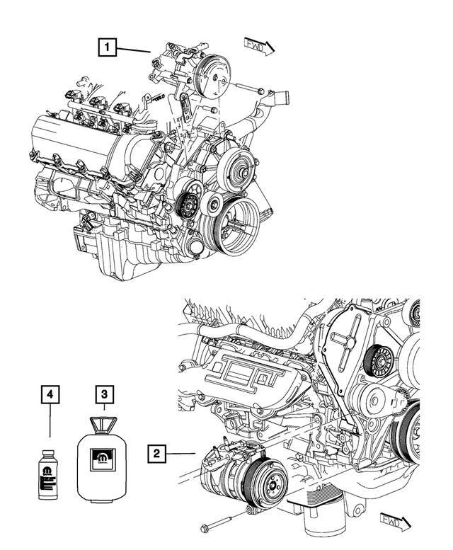 55111506AC - Air Conditioners and Heaters: Air Conditioning Compressor for Mopar Image