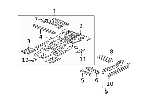 Floor & Rails for 2004 Honda Pilot #0