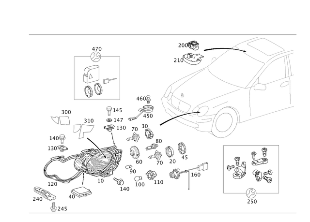 2038203461 - Electrical System: Lamp Unit for Mercedes-Benz: C230, C240, C280, C32 AMG, C320, C350, C55 AMG Image image