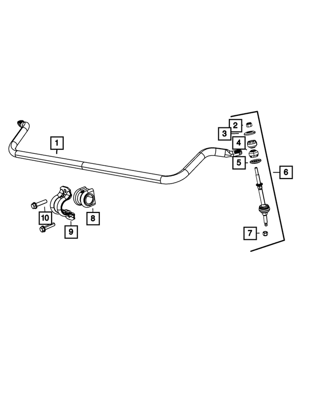 52855340AA - Front Suspension: Stabilizer Bar Grommet Retainer for Mopar Image image