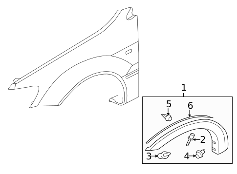 Exterior Trim - Fender for 2005 Mitsubishi Outlander #0