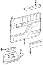 15686462 - Body: Door Trim Panel for Chevrolet: Blazer, Suburban C1500, Suburban C2500, Suburban K1500, Suburban K2500 | GMC: Suburban C1500, Suburban C2500, Suburban K1500, Suburban K2500, Yukon Image