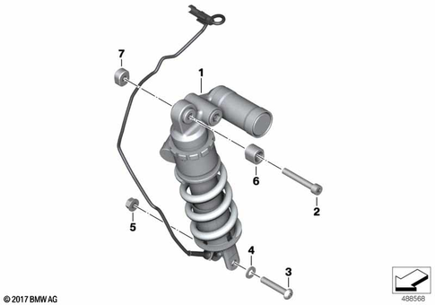 Spring Strut, Mounted Parts for 2019 BMW-Motorrad S 1000 RR #5