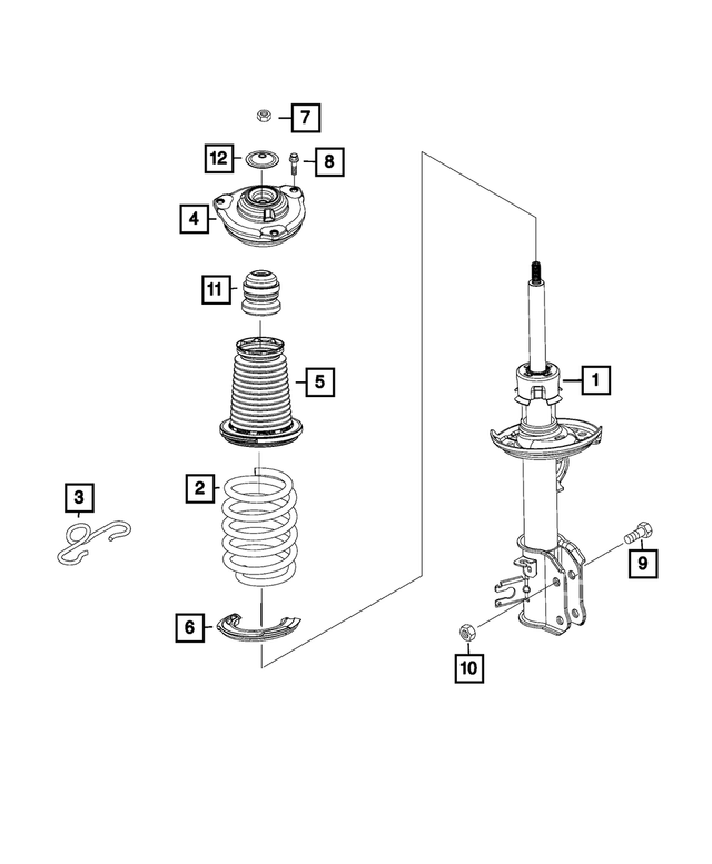 « 68274361AA – Front Suspension : Tourelle D'amortisseur Couv, Côtés Droit &amp; Gauche pour Mopar Image »