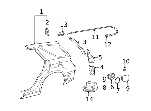 Fuel Door for 2003 Lexus RX300 #0