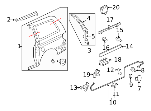 Side Panel & Components for 2007 Honda Odyssey #0