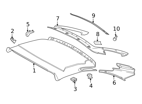 Interior Trim - Top for 2011 Mercedes-Benz SL 550 #0