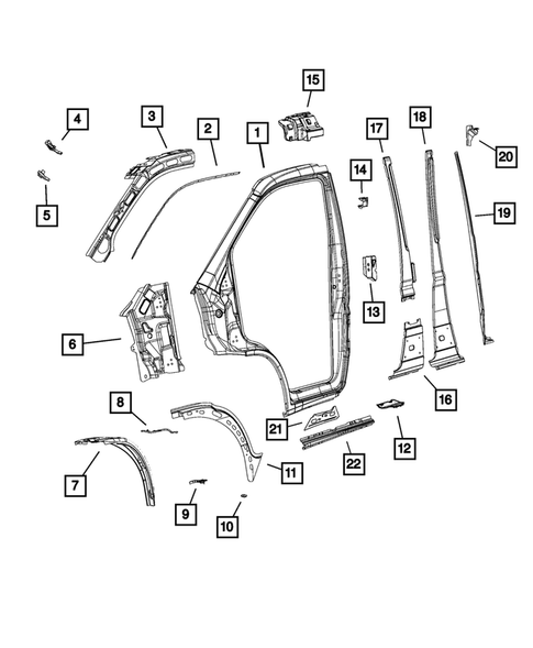 Aperture Panel and Pillar Supports for 2014 Ram ProMaster 3500 #4