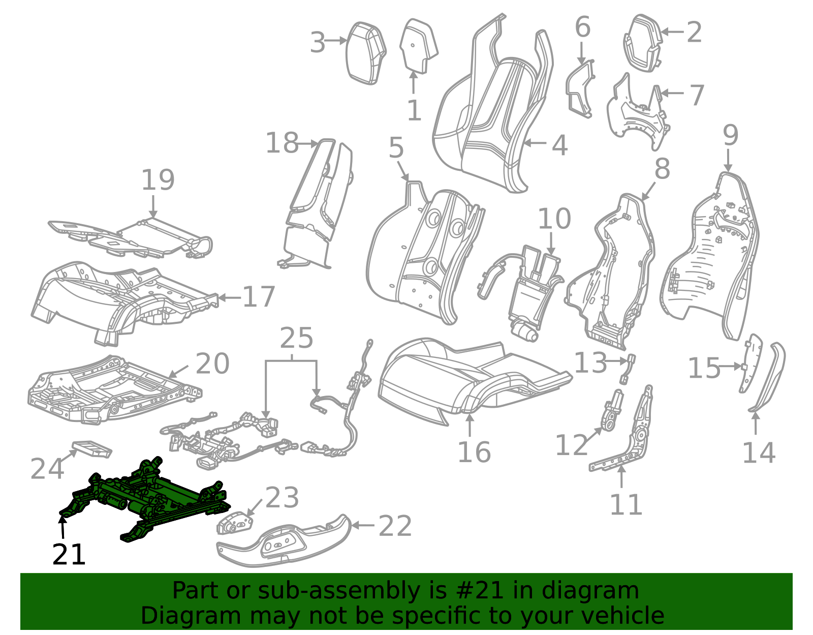 GM Seat Track Assembly - Smooth Positioning Rail - Part #84216826 ...