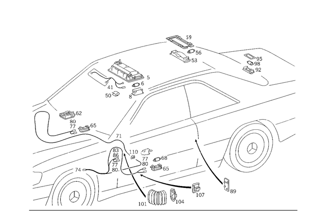 1248202301 - Electrical System: Interior Lamp for Mercedes-Benz Image image