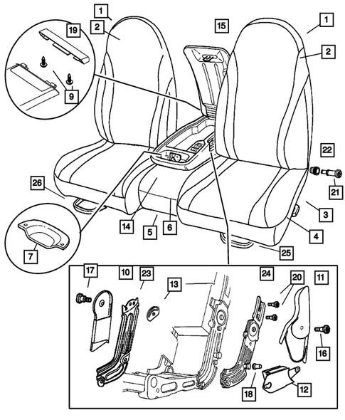 Front Seats and Attaching Parts for 2003 Dodge Dakota #1