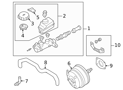 Master Cylinder - Components On Dash Panel for 2002 INFINITI Q45 #0