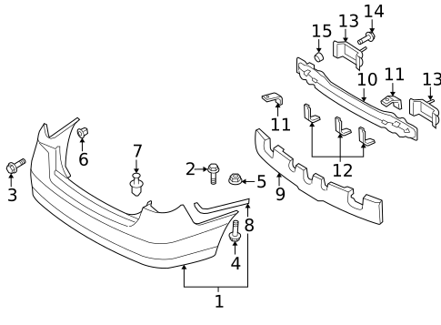Bumper & Components - Rear for 2009 Hyundai Elantra #0