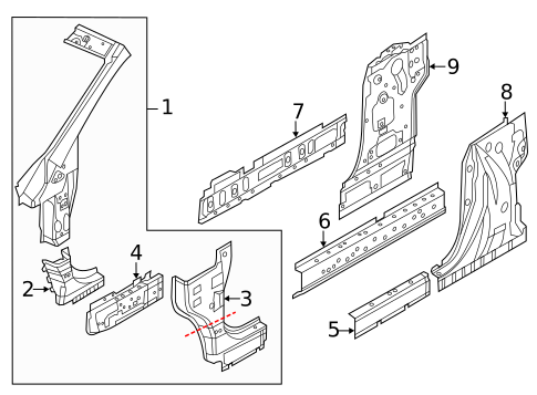 Center Pillar & Rocker for 2011 Nissan Murano #0