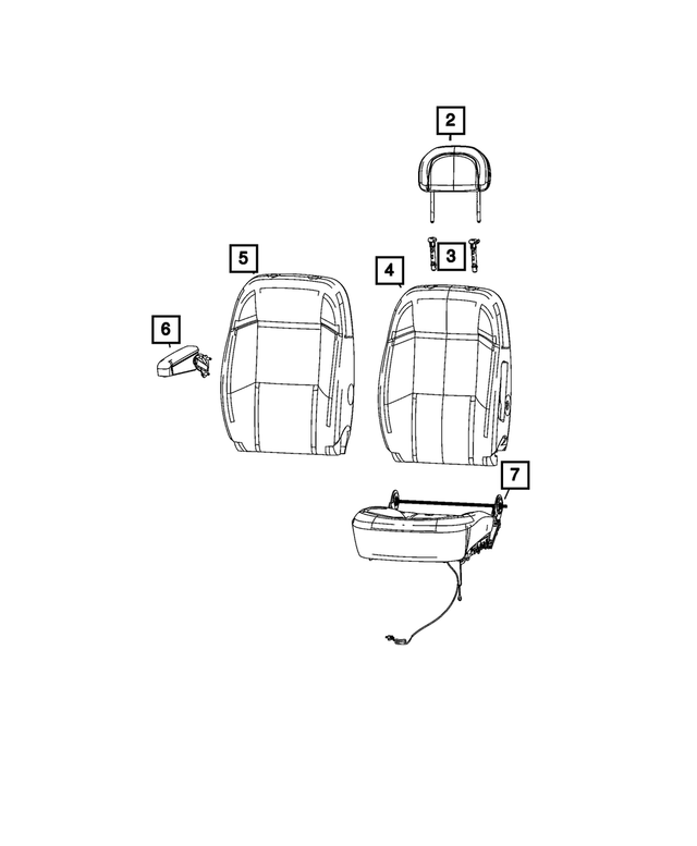 7DL57TX7AB - Interior Trim: Front Headrest for Ram: ProMaster 1500, ProMaster 2500, ProMaster 3500, ProMaster EV Image