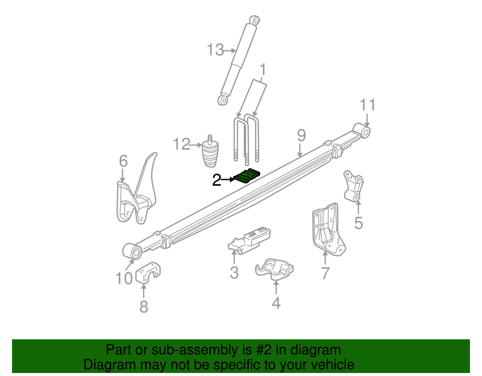 GM OEM Rear Suspension U-Bolt Spacer 15733654 - Genuine Replacement For 1/2 Ton GM Vehicles