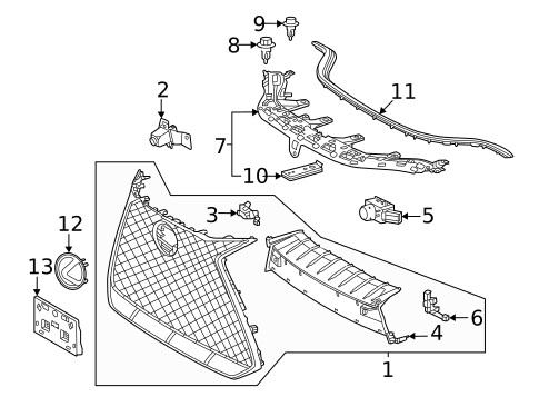 Grille & Components for 2024 Lexus NX350h #2