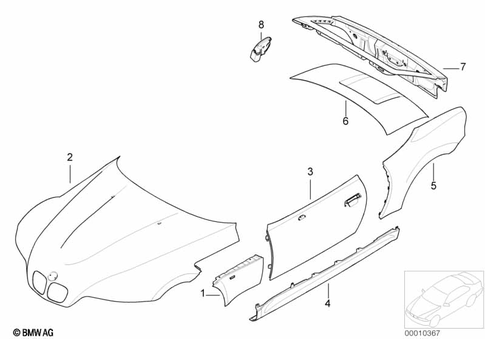 Outer Panels for 2000 BMW Z3 2.5i #0