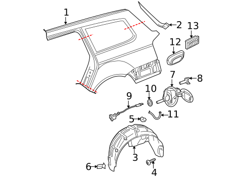 Quarter Panel & Components for 2007 Volkswagen Passat #0
