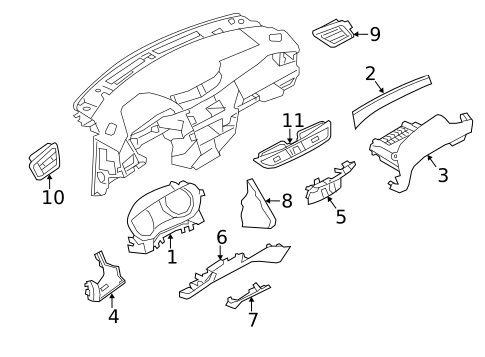 Instrument Panel Components for 2017 Nissan Rogue #0