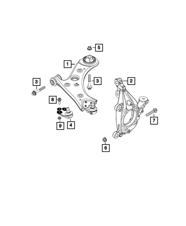 68254382AA - Front Suspension: Suspension Knuckle, Right for Mopar Image