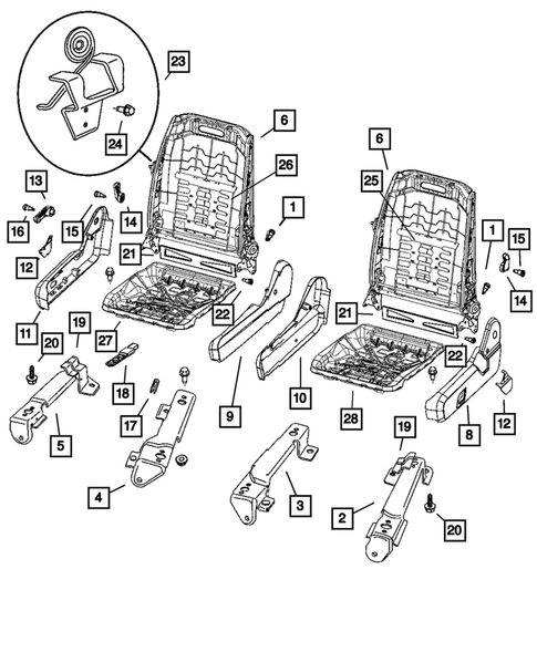 Front Seats - Adjusters, Recliners, Shields and Risers for 2009 Chrysler Aspen #0