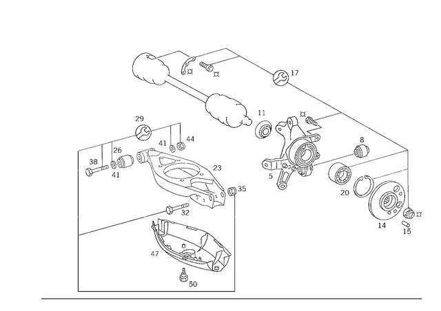 210990050466 - Rear Axle: Screw for Mercedes-Benz: 300SD, 400SE, 400SEL, 500SEC, 500SEL, 600SEL, S420 Image image