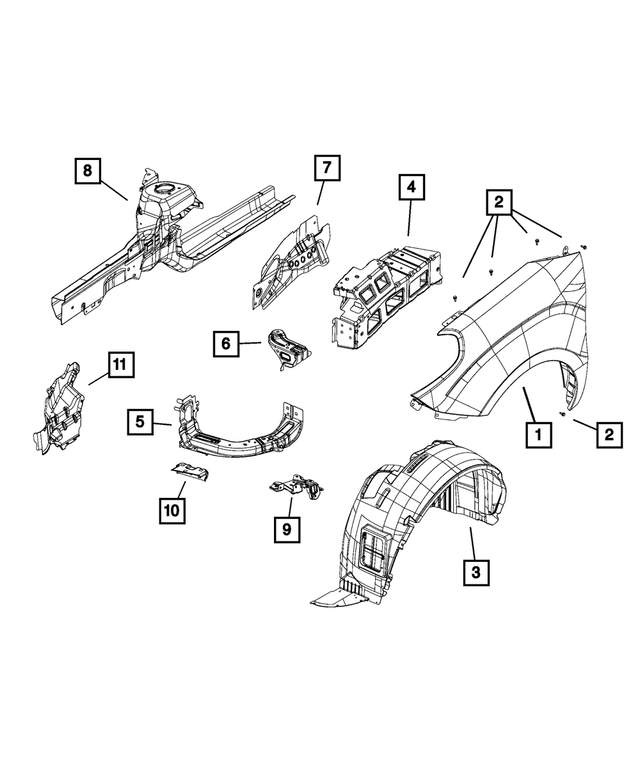 « 68259335AA – Body Sheet Metal Except Doors : Aile Panneau, Côté Droit pour Mopar Image »