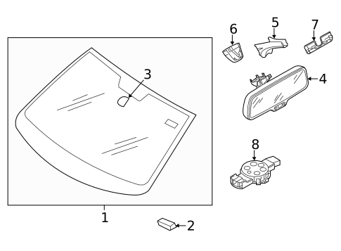 Glass - Windshield for 2014 Volkswagen CC #0