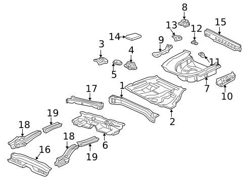 Rear Floor & Rails for 2002 Toyota Camry #0
