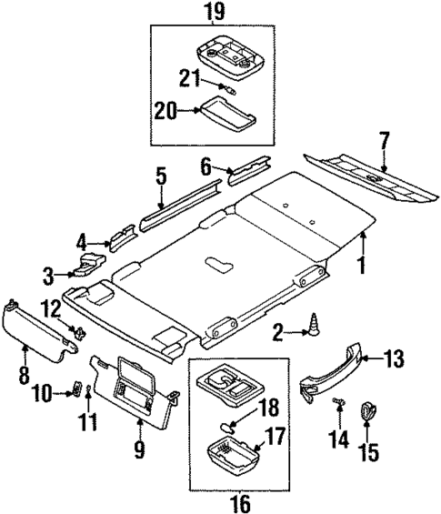 Interior Trim - Roof for 2002 Isuzu Rodeo #0