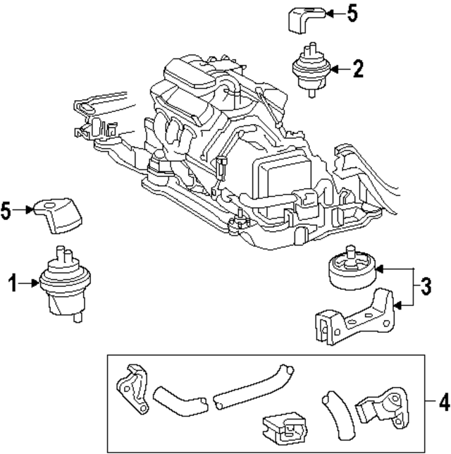 F68Z6068FA - Engine: Rear Mount for Ford Image