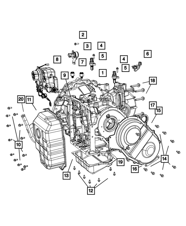 68008550AB - Automatic Transaxle 6 Speed: Transaxle Case for Mopar Image