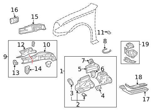 Structural Components & Rails for 2004 Pontiac Vibe #0