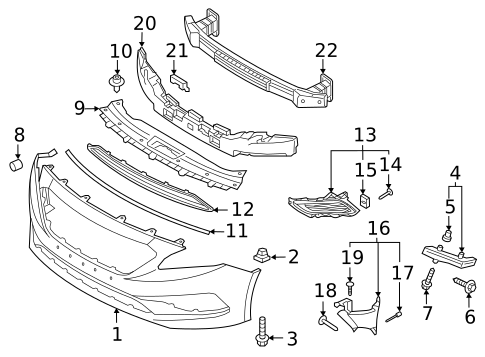 Bumper & Components - Front for 2017 Hyundai Sonata #0