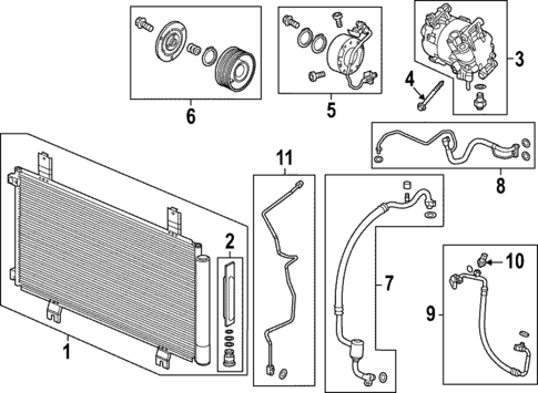 Condenser, Compressor & Lines for 2022 Honda Civic #0