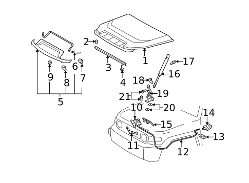 Hood & Components for 2009 Toyota FJ Cruiser #0