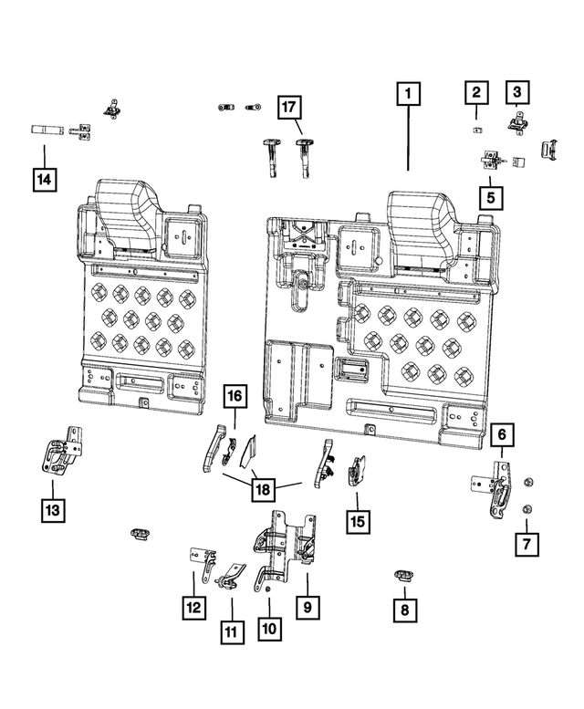 68104422AB - Interior Trim: Rear Seat Back Panel, Right for Mopar Image