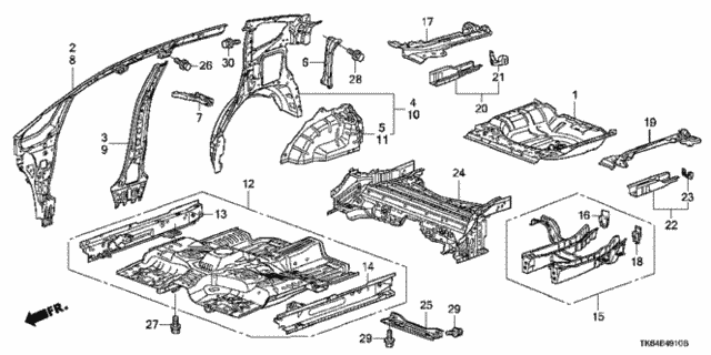 Floor - Inner Panel for 2012 Honda Fit #0