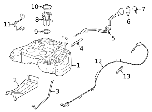 Fuel System Components for 2017 Nissan Pathfinder #1