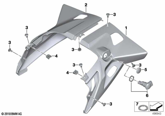 46638529393 - Frame and Mounting Parts: Tail Section, Rear Left -  for BMW-Motorrad Image