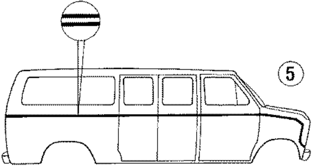 E1UZ1120000AT - Body: Stripe Tape for Ford: E-150 Econoline, E-150 Econoline Club Wagon, E-250 Econoline, E-250 Econoline Club Wagon, E-350 Econoline, E-350 Econoline Club Wagon Image