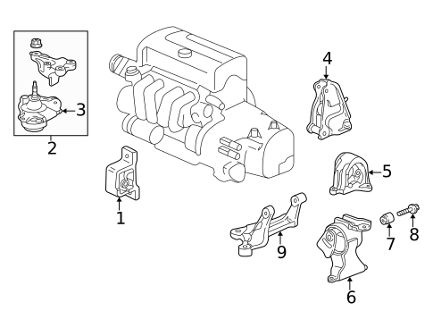 Engine & Trans Mounting for 2003 Acura RSX #0